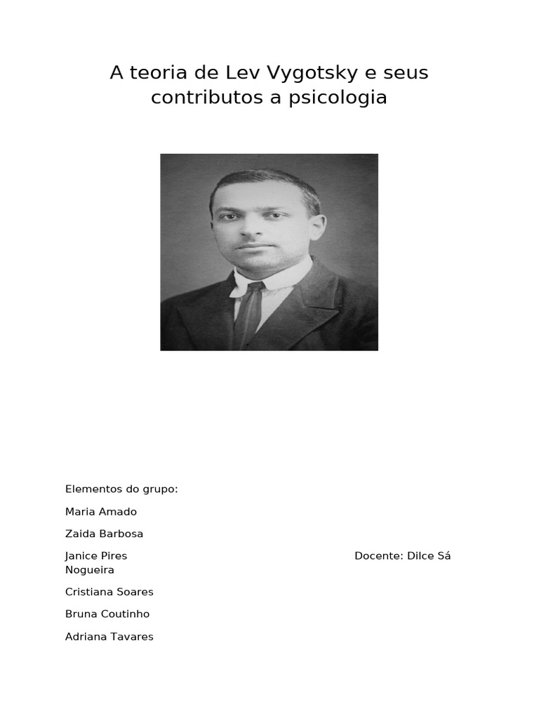 Teoria Sociocultural de Vygotsky | PDF | Aprendizado | Psicologia