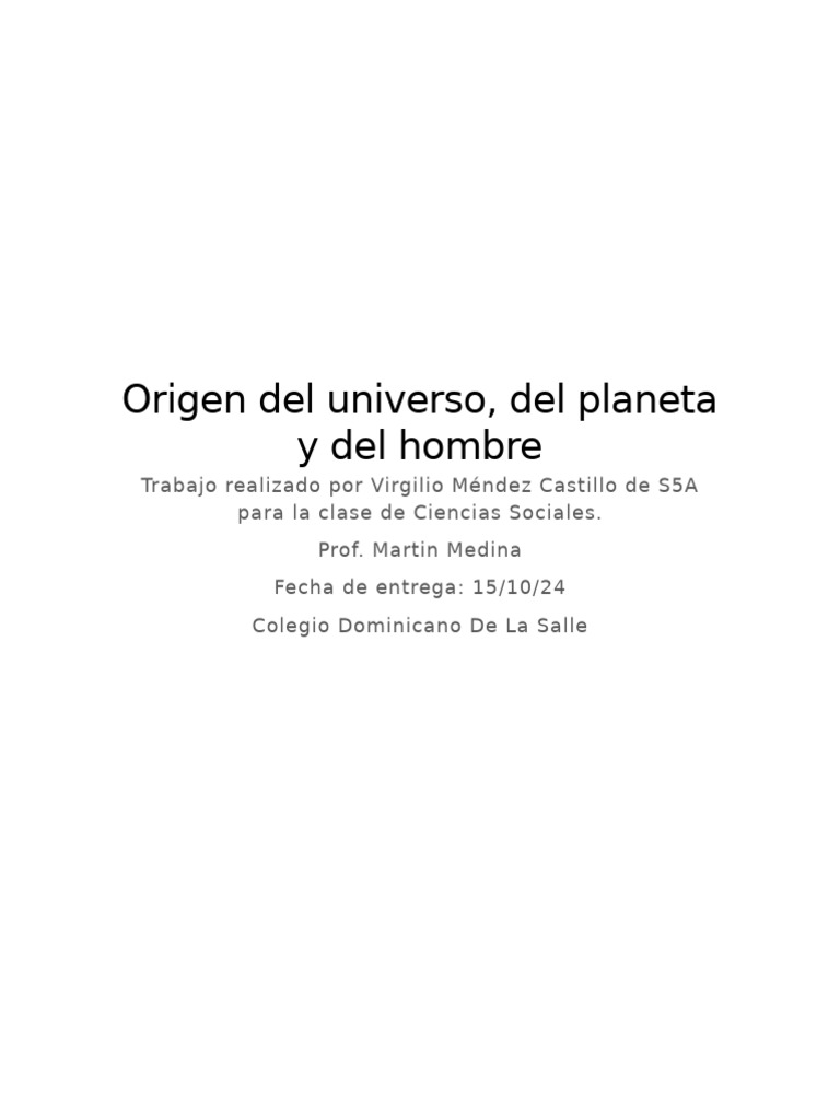 Orígenes del Universo y la Vida | PDF | Evolución | Creacionismo
