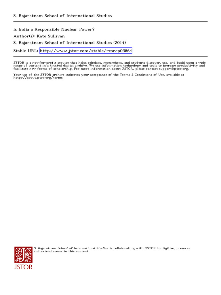 India as a Responsible Nuclear Power? | PDF | Treaty On The Non ...