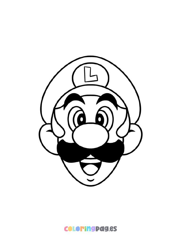 Luigi Mask Coloring Page