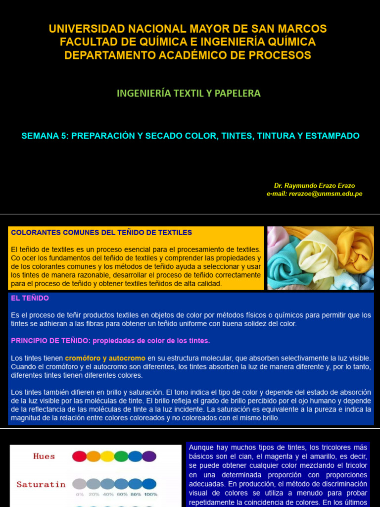 Técnicas de Teñido Textil y Colorantes | PDF | Textiles | Tintura