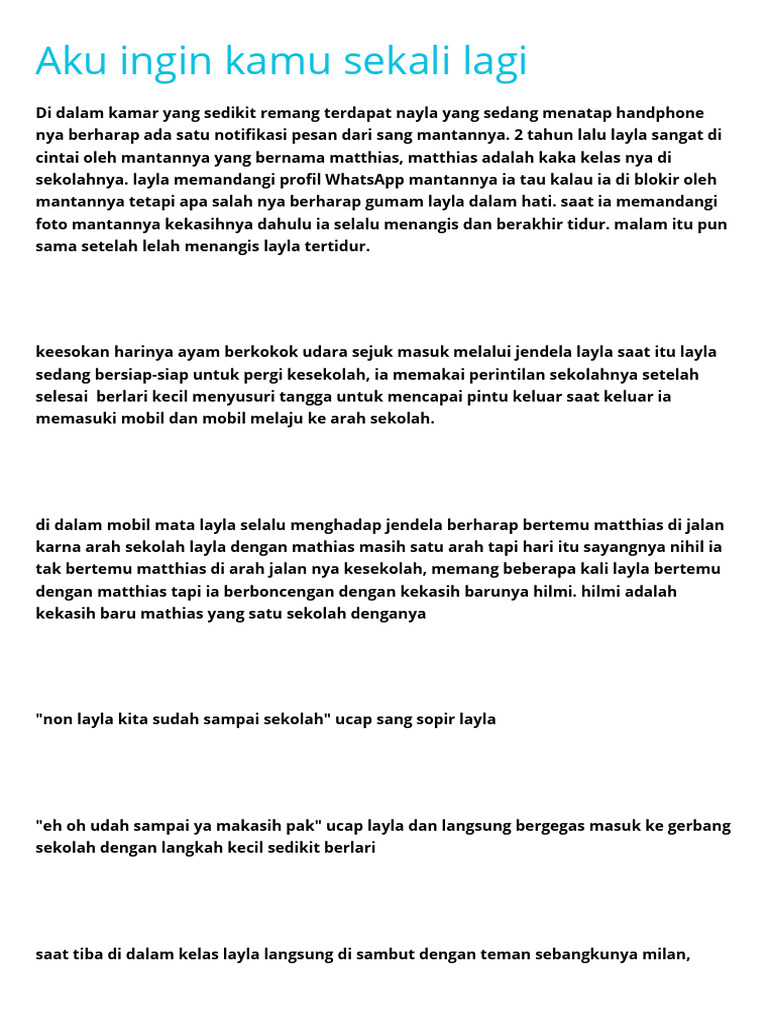Layla dan Kenangan Matthias | PDF
