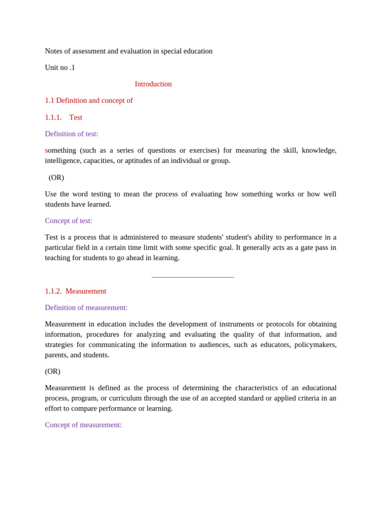 Chapter One Notes of Assessment & Evaluation | PDF | Educational ...