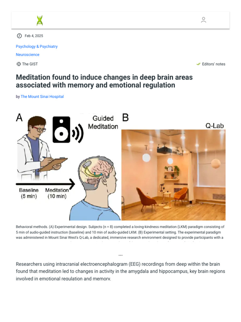 Meditation Found to Induce Changes in Deep Brain Areas Associated With ...