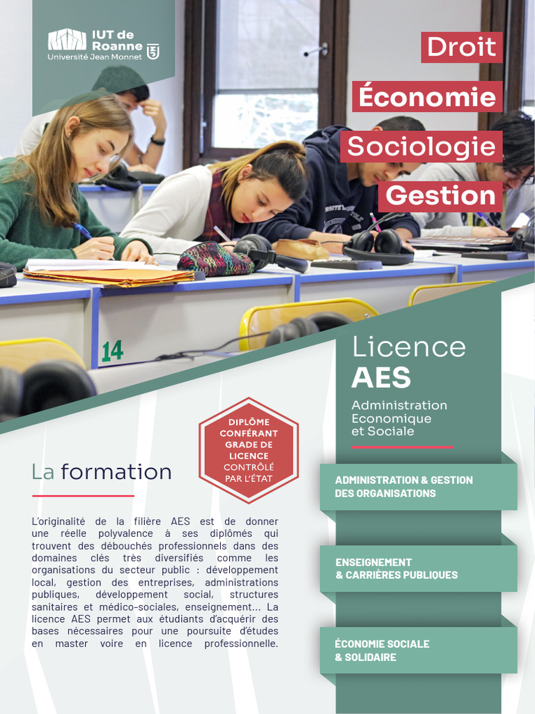 Licence AES Formation polyvalente et débouchés PDF Économie — free download