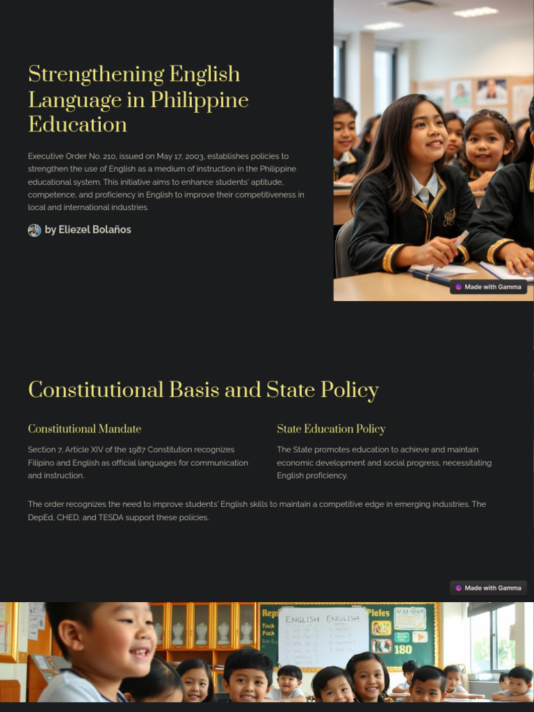 Strengthening English Language in Philippine Education | PDF
