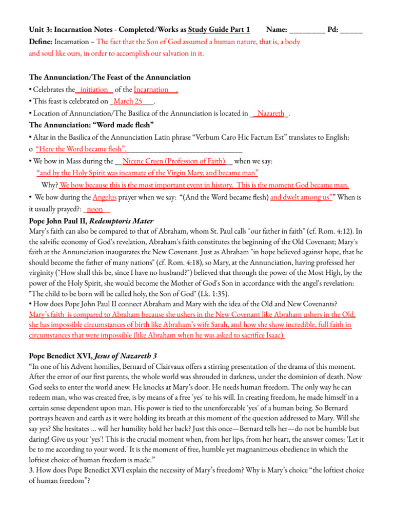Unit+3_+Incarnation+Notes+%26+Trinity+Questions+%28COMPLETED%29 | PDF ...