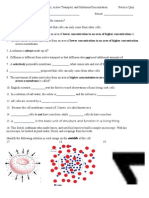 Cell Theory, Diffusion, Osmosis, Active Transport, And Solutions-Concentration Practice Quiz