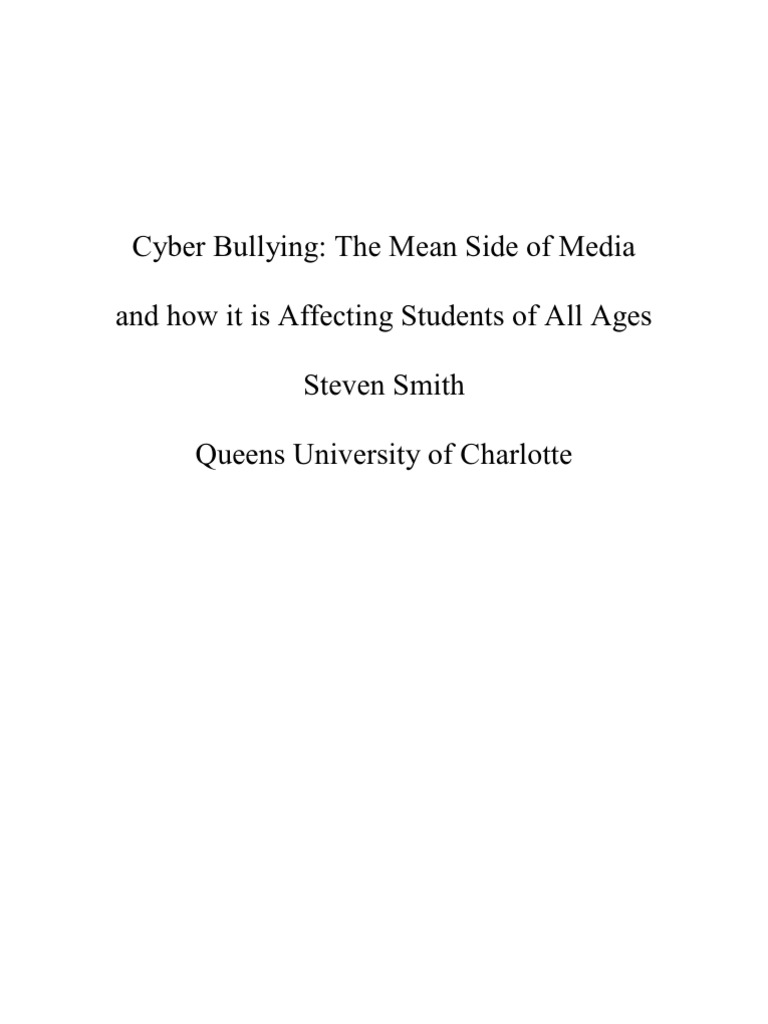 Cyber Bullying Research Paper | Cyberbullying | Bullying