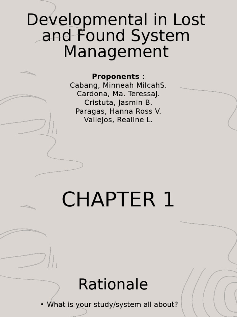 Lost and Found System Development | PDF | Data Analysis | Questionnaire