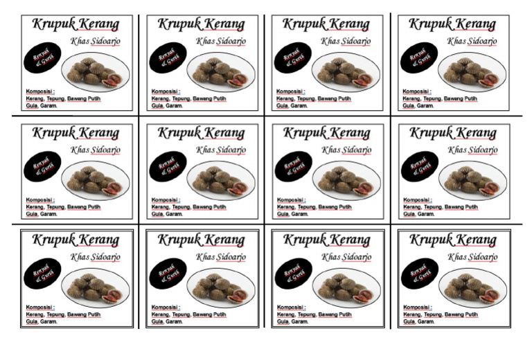 Label Kerang | PDF