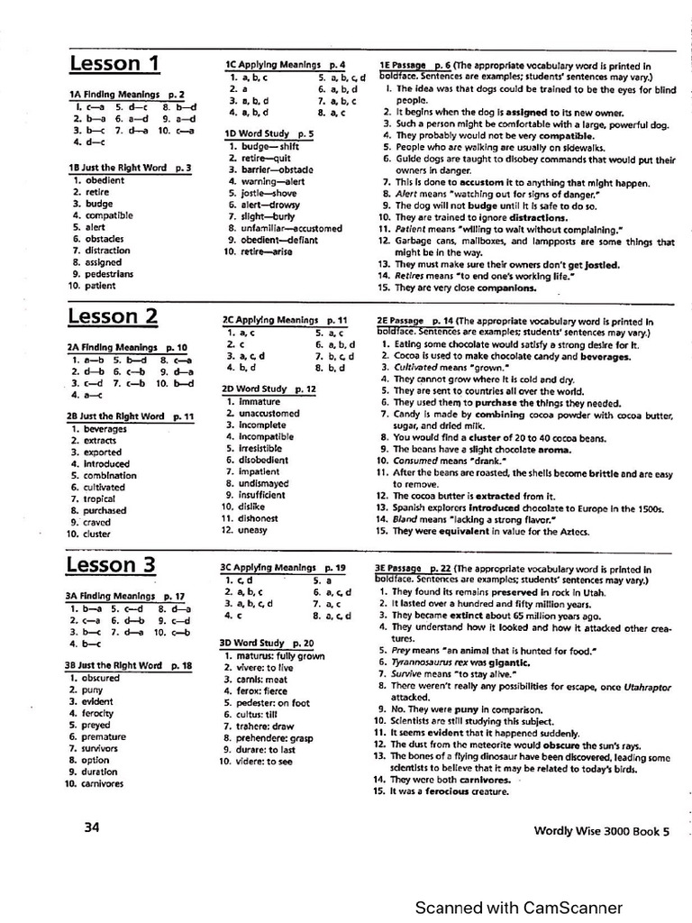 Wordly 3000-5 Answer | PDF