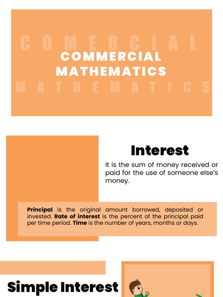 COMMERCIAL MATHEMATICS | PDF | Interest | Compound Interest