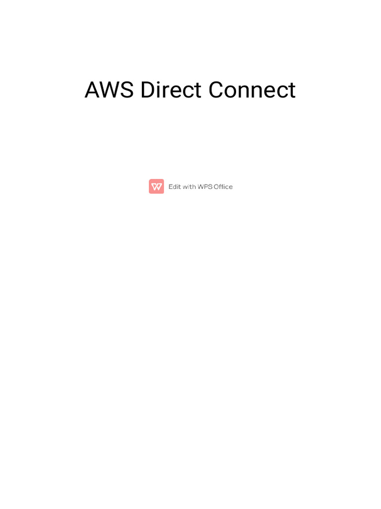 AWS Direct Connect | PDF | Computer Network | Internet