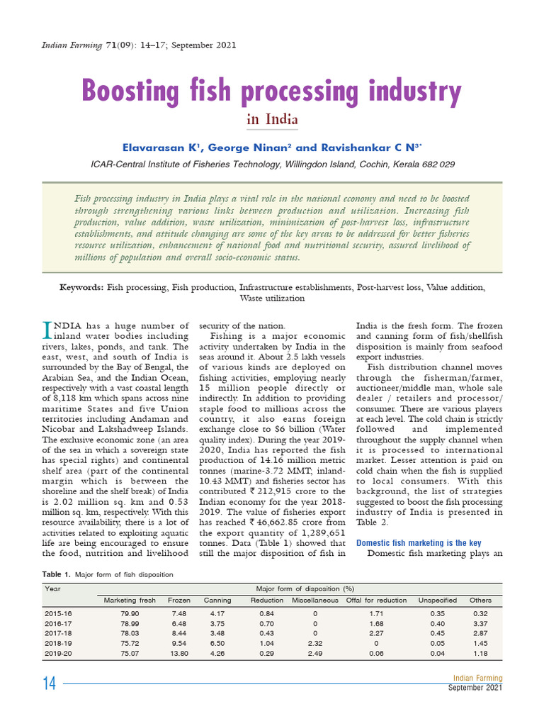 Boosting India's Fish Processing Industry | PDF | Sanitation