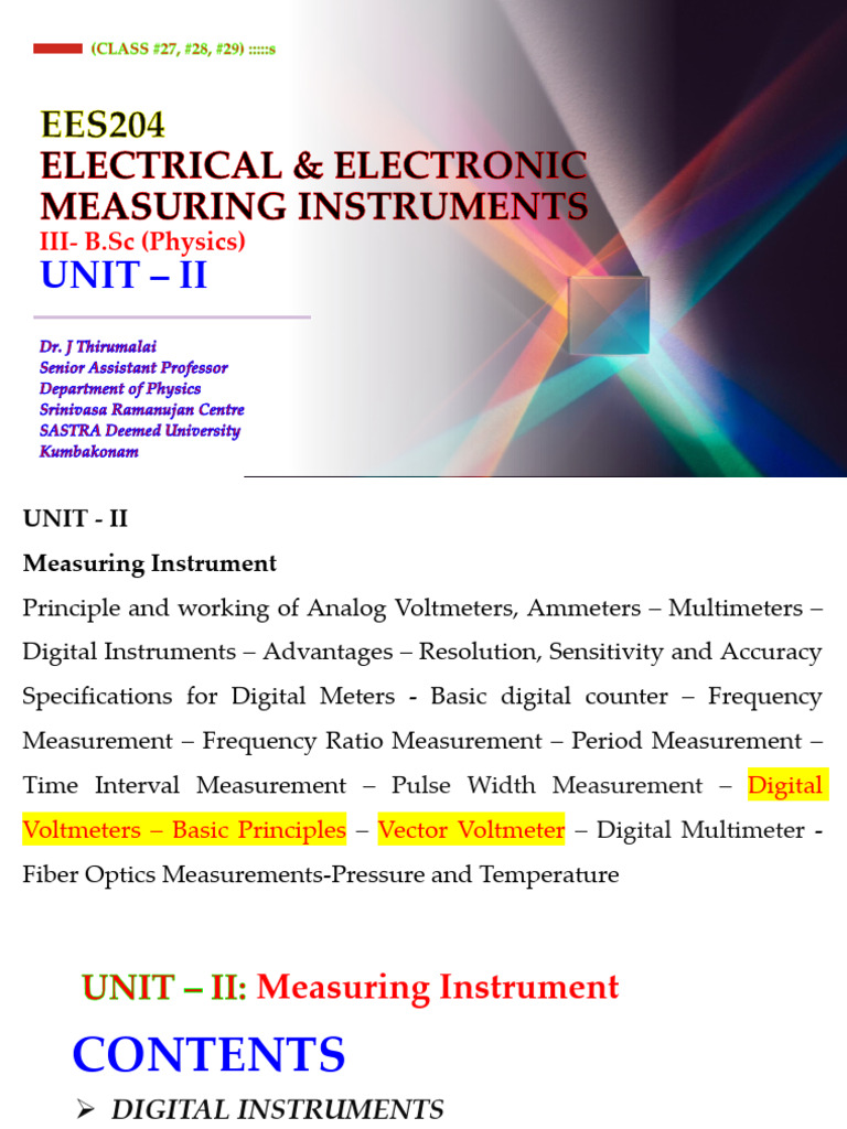 Unit-II (Topic - 4) | PDF | Analog To Digital Converter | Electrical ...