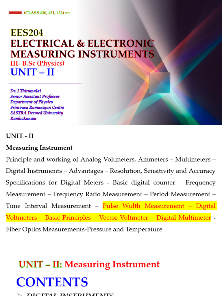 Digital Measuring Instruments Overview | PDF | Electrical Engineering ...