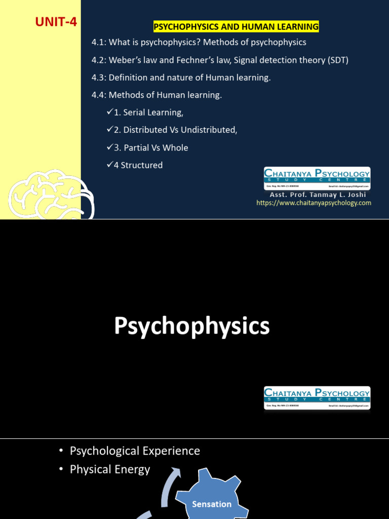 Psychophysics: Concepts and Methods | PDF | Psychophysics | Cognitive ...