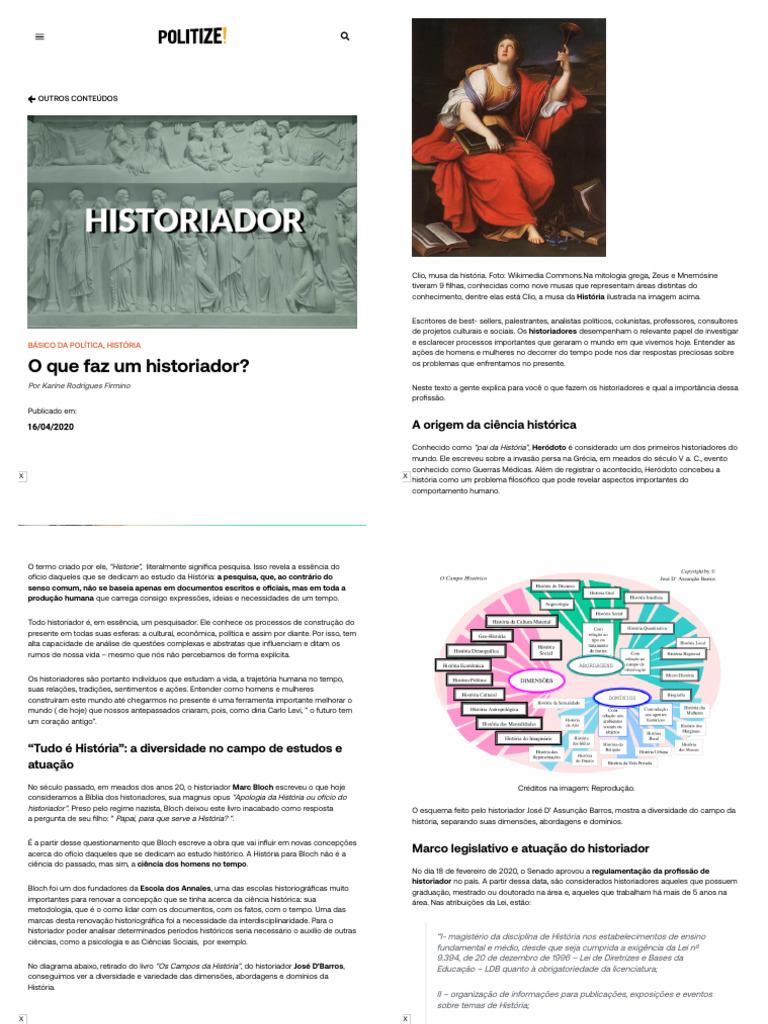 O Papel e Importância do Historiador | PDF | Historiador | Science