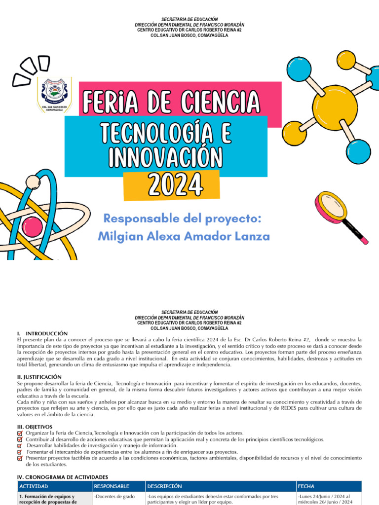 Feria de Ciencia 2024 en Comayagüela | PDF | Enseñando | Escuelas