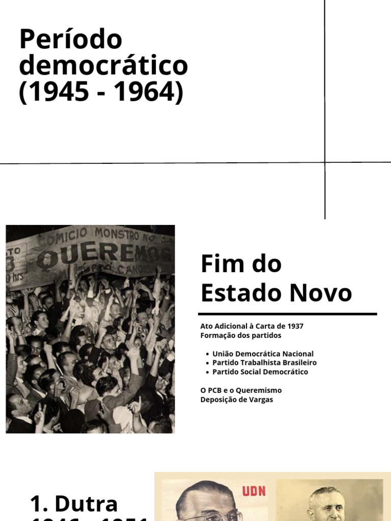 Período Democrático no Brasil (1945-1964) | PDF | República | Brasil