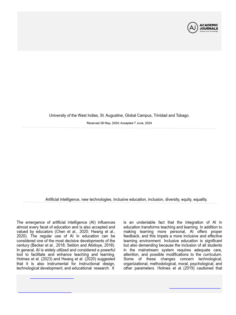 AI's Role in Inclusive Education | PDF | Artificial Intelligence ...