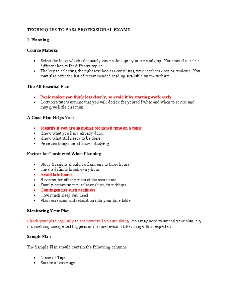 Effective Strategies for Exam Success | PDF | Test (Assessment ...