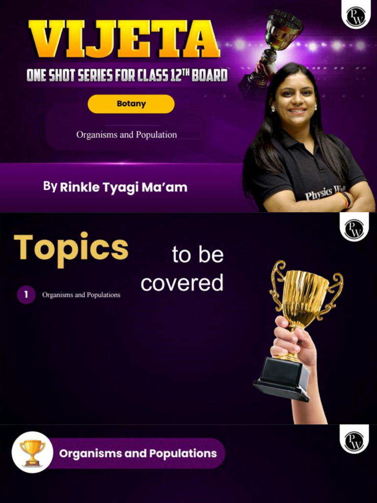 Organisms and population class notes vijeta 2025 pdf