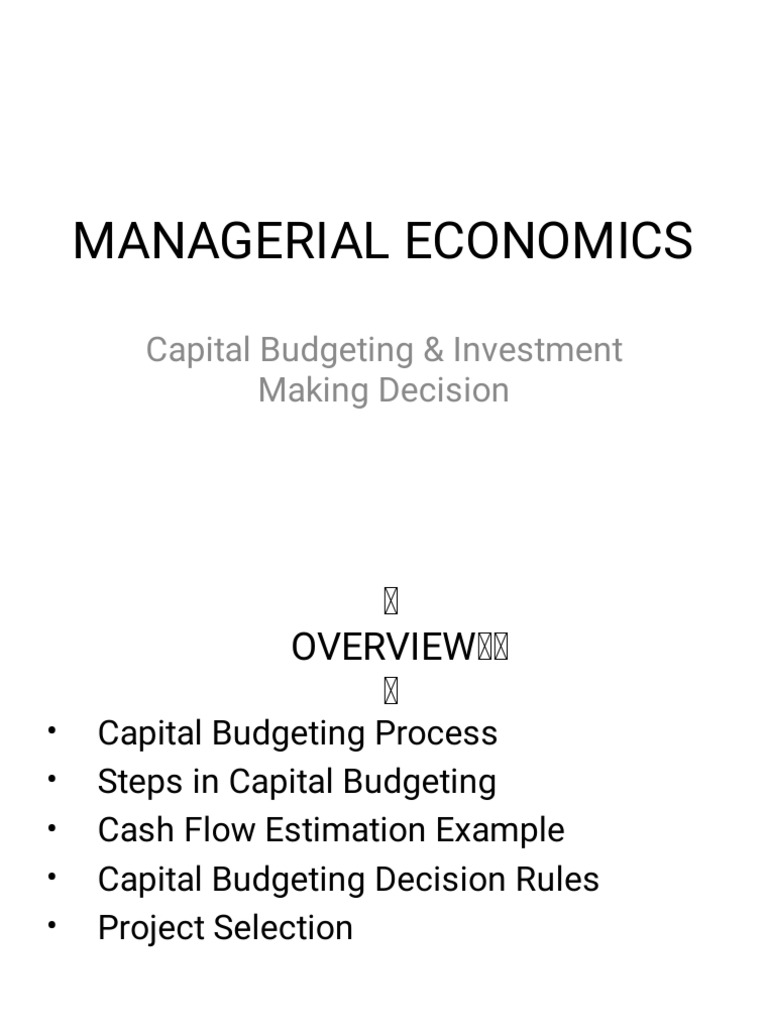 5 Capital Budgeting & Investissement Making Decision | PDF | Capital ...
