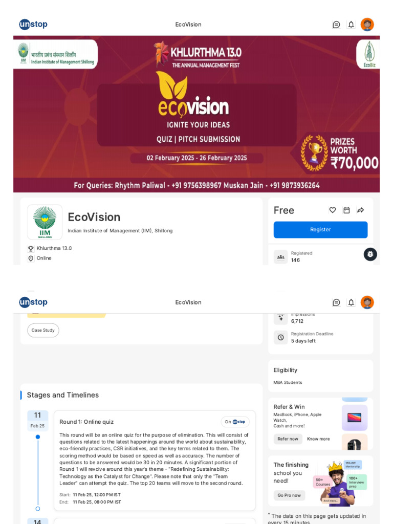 EcoVision 2025: Sustainability Challenge | PDF | Environmental Technology