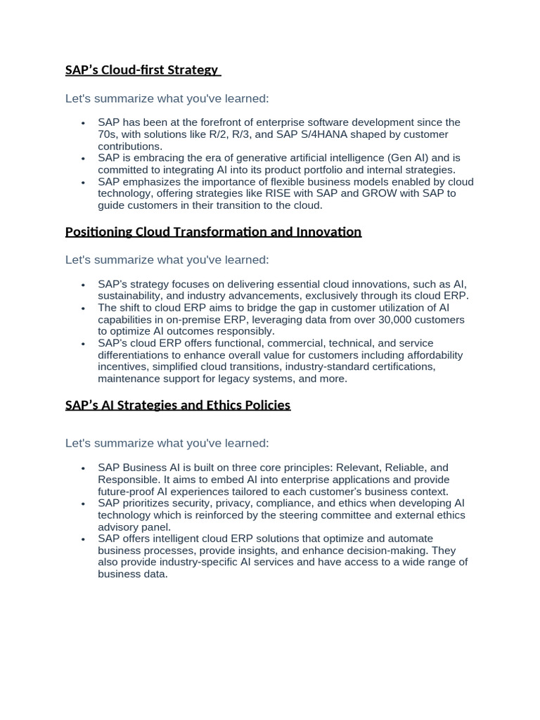 Basic Learning About SAP | PDF | Cloud Computing | Enterprise Resource ...