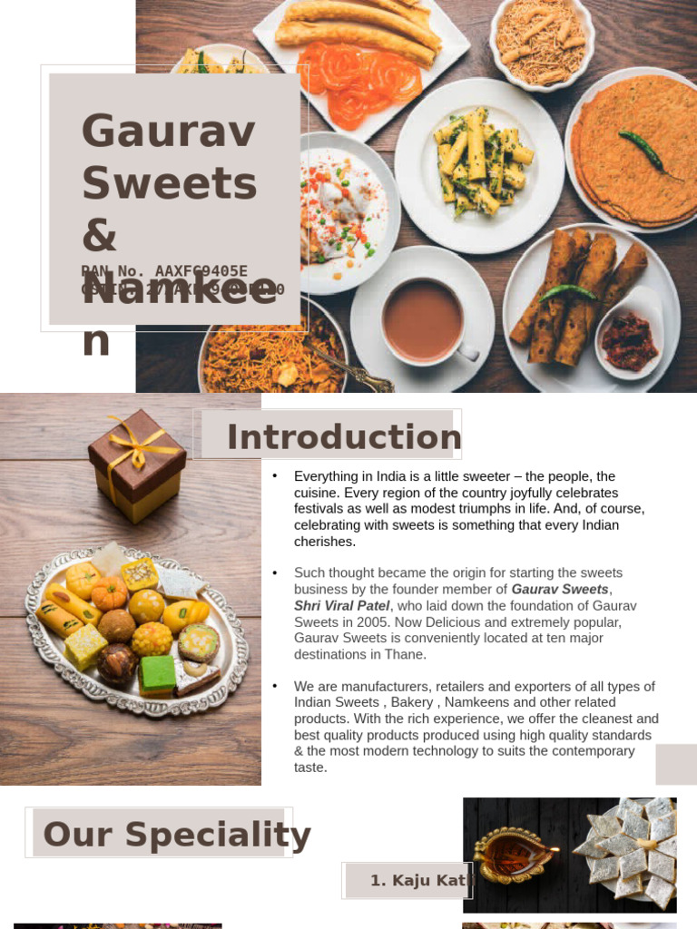 Gaurav Sweets | PDF | Cuisine | Foods
