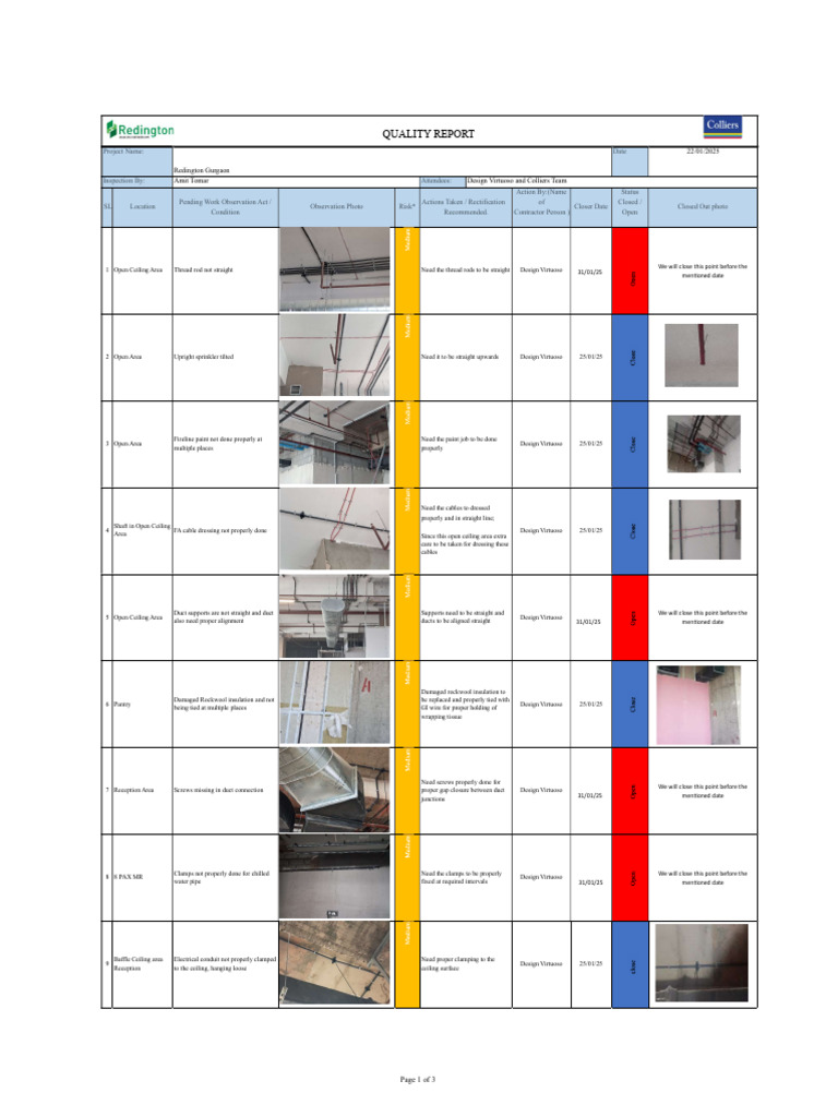 Qaulity Report Update 2 | PDF | Building Technology | Equipment