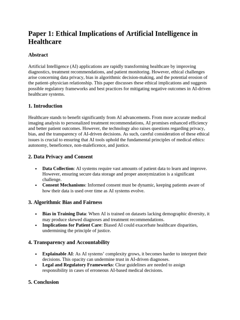 Ethics of AI in Healthcare Explained | PDF | Artificial Intelligence ...