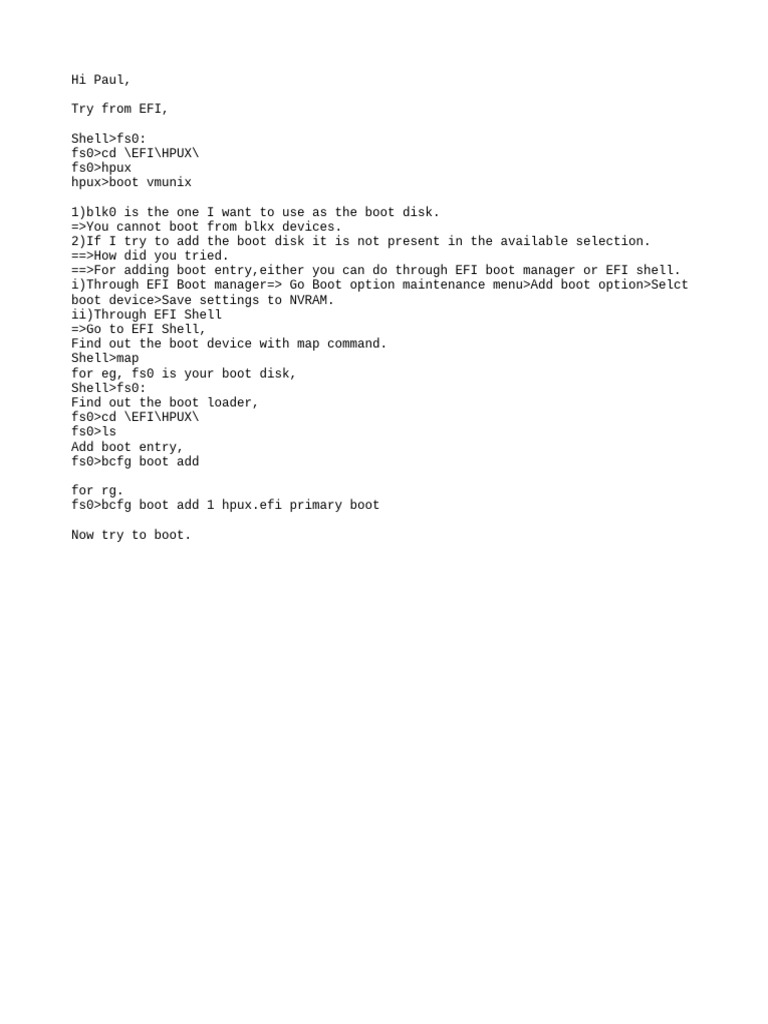 EFI Boot Management Guide | PDF