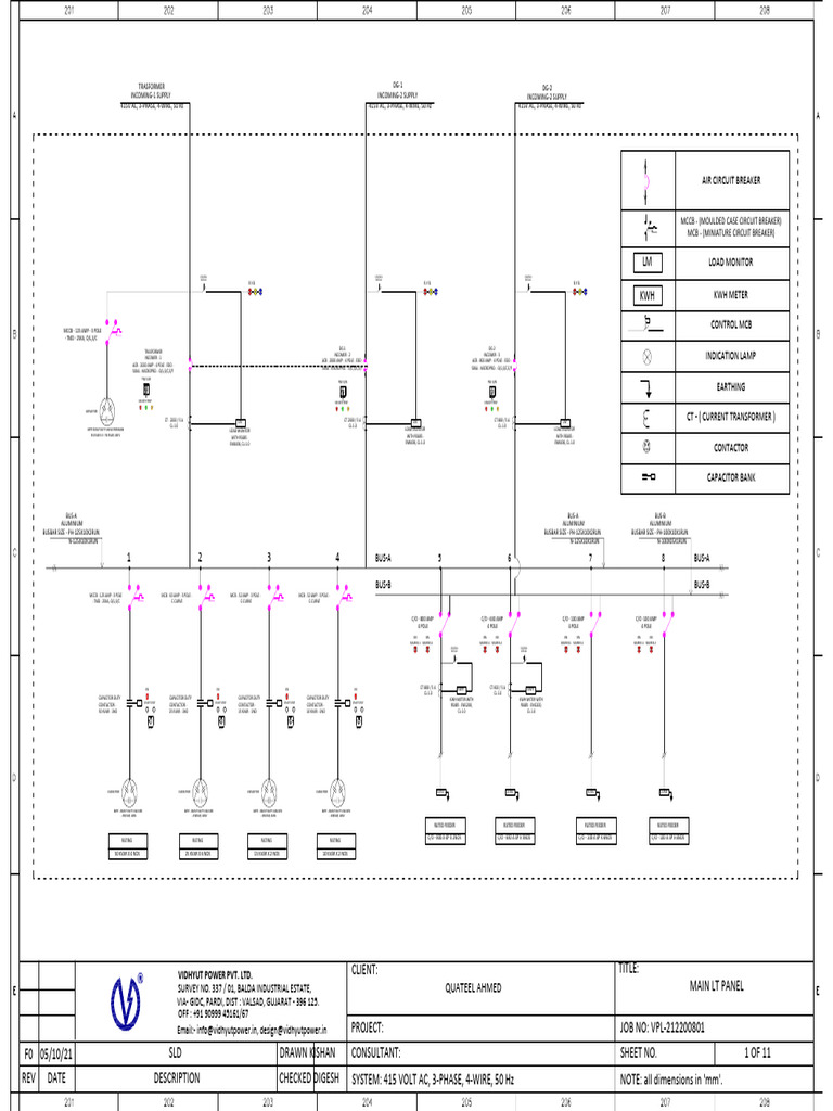 Main LT Panel Electrical Design | PDF | Alternating Current | Equipment
