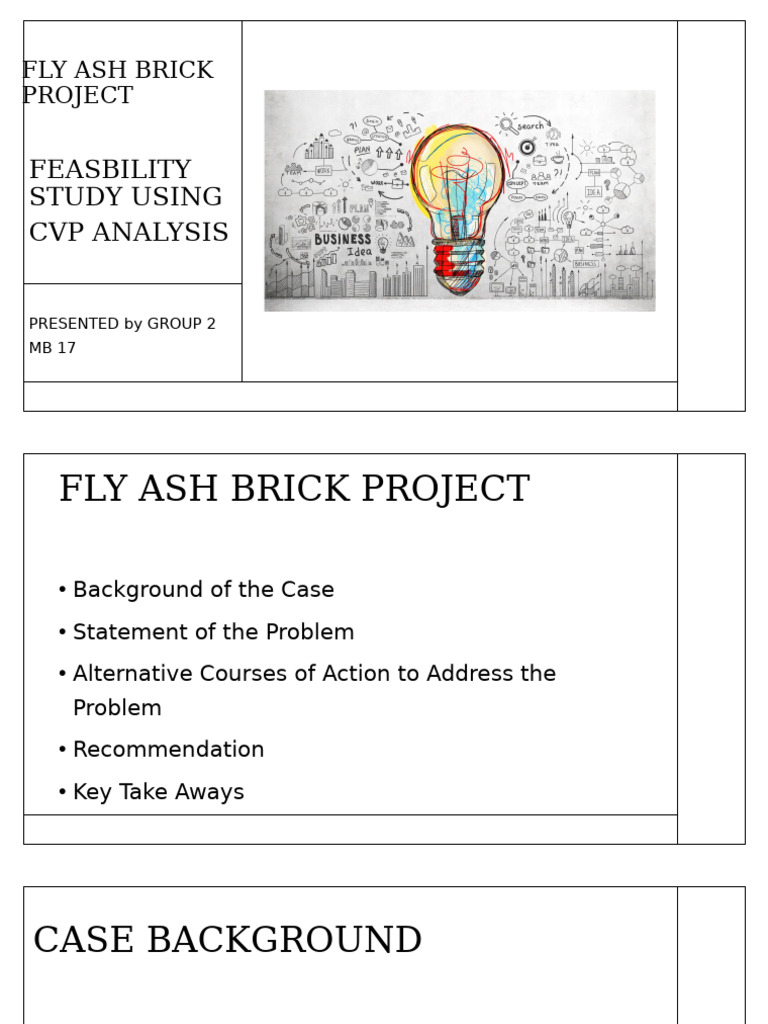 CVP Analysis for Fly Ash Brick Project | PDF | Business Economics ...