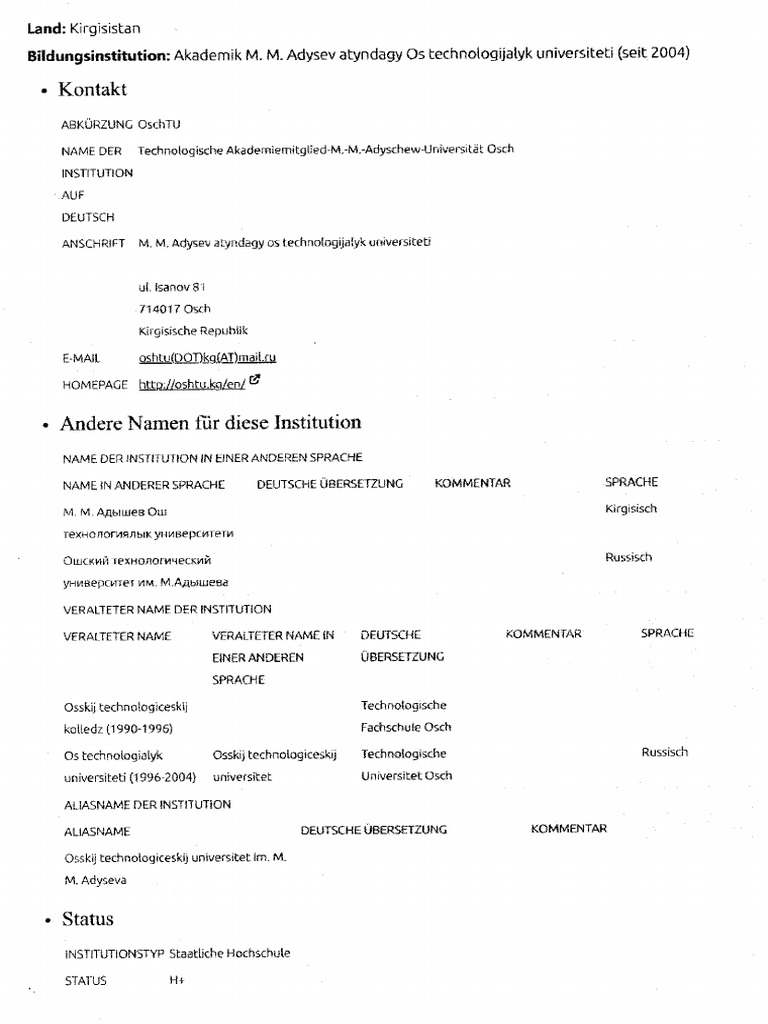 Anabin Fuer Takhmina PDF