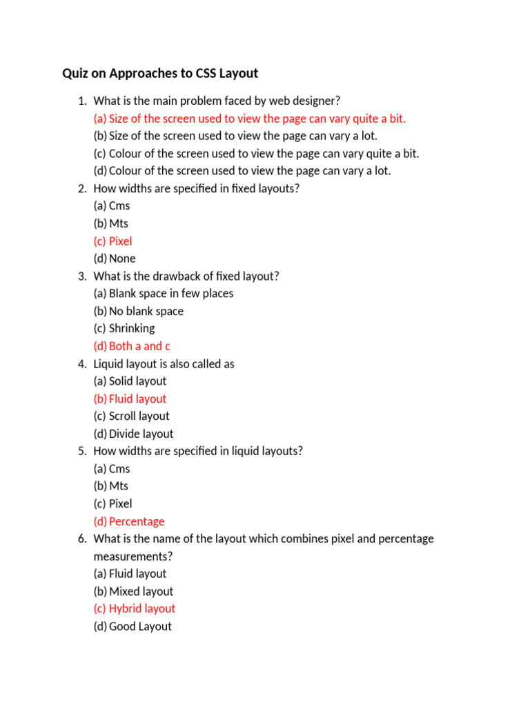 Session 18 - Quiz | PDF