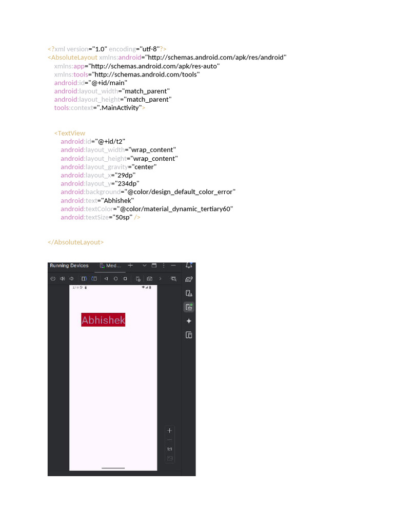 Android XML Layout Example | PDF