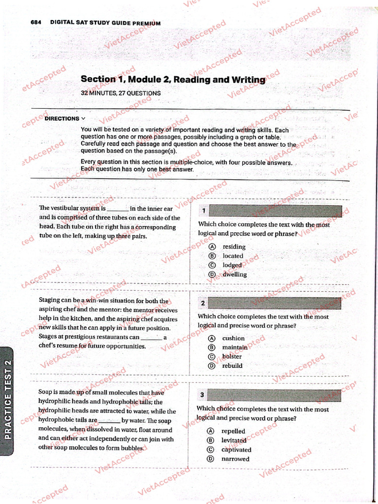 Barron Practice Test 2 Module 2 | PDF