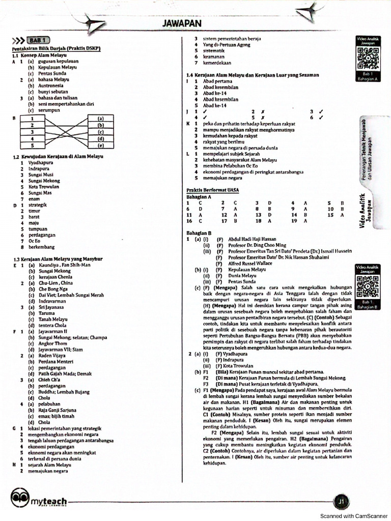 Sejarah Form 2 School Workbook Answer | PDF