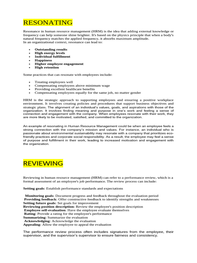 Resonating, Reviewing, Rewarding | PDF | Performance Appraisal | Employment
