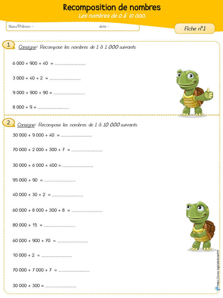 recomposition-de-nombres-ce2 | PDF