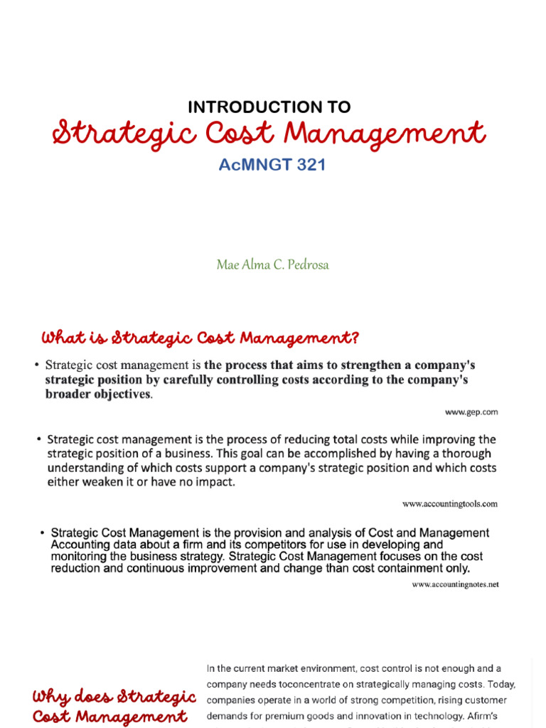 Strategic Cost Management Guide | PDF | Least Squares | Statistical ...
