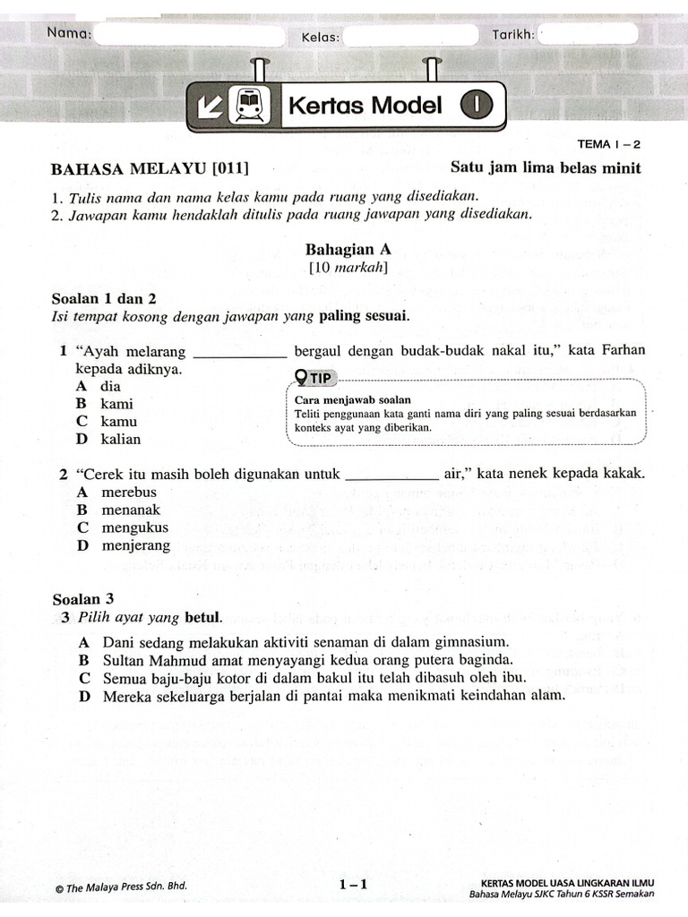 BM Kertas Model Part 3 | PDF