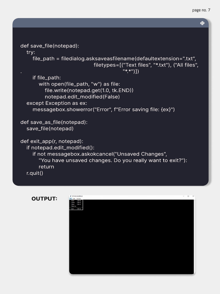 Output:: Page No. 7 | PDF