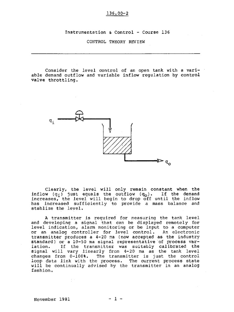 Level Control Theory Overview | PDF | Phase (Waves) | Control Theory