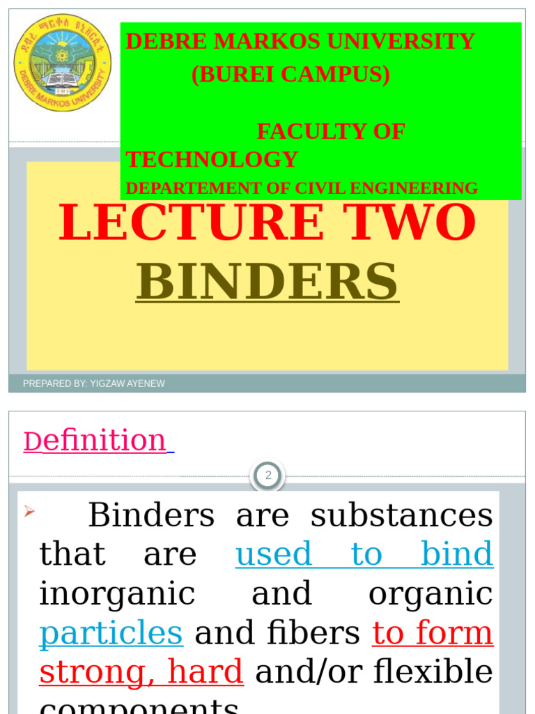 Lecture 2 Binders Mod 2010 - 2 | PDF | Lime (Material) | Cement