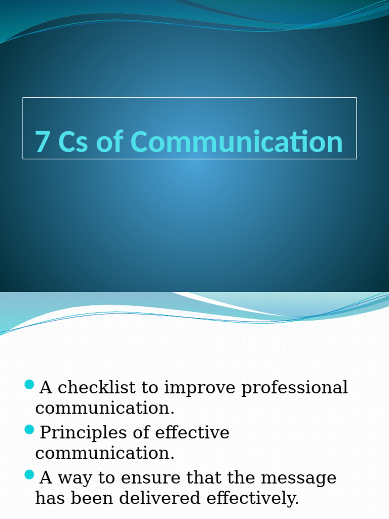 7 Cs of Communication | PDF